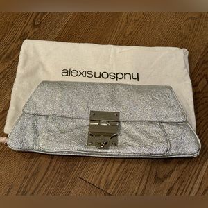 Alexis Hudson silver clutch.